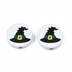 Halloween Printed Natural Wood Beads&nbsp;WOOD-T021-83