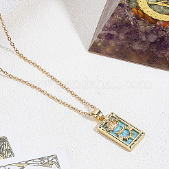Brass with Cubic Zirconia Pendants Necklaces&nbsp;NJEW-LP0001-45F-G