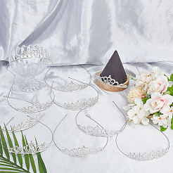 10Pcs 10 Styles Alloy Rhinestone Hair Bands&nbsp;OHAR-DR0001-06