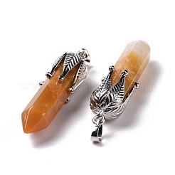 Natural Yellow Jade Big Pointed Pendants&nbsp;G-E059-03AS-03