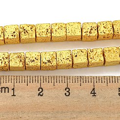 Electroplated Natural Lava Rock Beads Strands&nbsp;G-E602-03-B