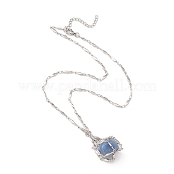 Tarnish Resistant 304 Stainless Steel Link Chain Macrame Pouch Empty Stone Holder for Pendant Necklaces Making&nbsp;NJEW-JN04398