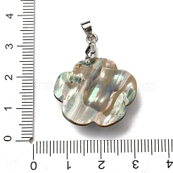 Natural Paua Shell & Natural Pearl Pendants&nbsp;SHEL-G024-08P