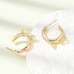 Brass Enamel Stud Earrings&nbsp;KK-CBA8324-23G-02