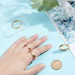 4Pcs 4 Styles Stainless Steel Grooved Finger Ring Settings&nbsp;STAS-LP0001-43G-02