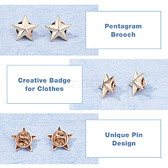40pcs Alloy Star Brooch&nbsp;AJEW-FH0004-23G