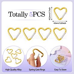 5Pcs Zinc Alloy Spring Gate Rings&nbsp;FIND-TA0009-73G