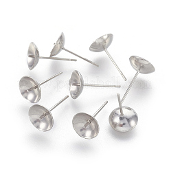 Non-Tarnish Stainless Steel Stud Earring Findings&nbsp;STAS-F186-02P-8mm
