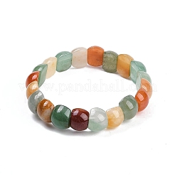 Natural Multi-Color Agate Beaded Stretch Bracelets for Women Men&nbsp;BJEW-M049-10B