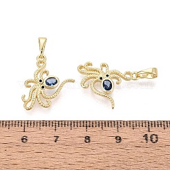 Brass Micro Pave Cubic Zirconia Pendants&nbsp;KK-Q073-09G