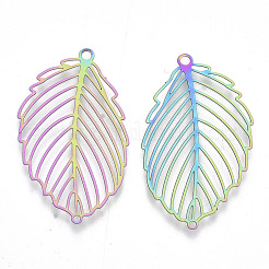Ion Plating(IP) 201 Stainless Steel Filigree Pendants&nbsp;STAS-R102-28