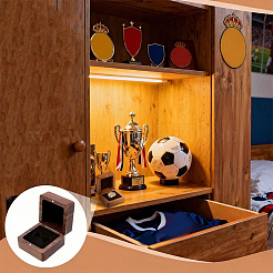 Walnut Wooden Championship Ring Packaging Magnetic Boxes&nbsp;CON-WH0086-245