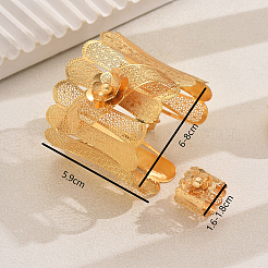 Iron Hollow Flower Cuff Bangles & Rings Set for Women&nbsp;SF4026
