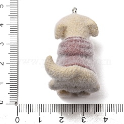 Anmial Theme Flocking Opaque Resin Pendants&nbsp;RESI-G130-01E