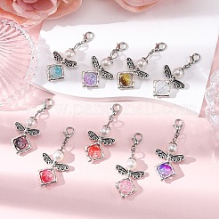 Angel Acrylic with Alloy Pendant Decorations&nbsp;HJEW-JM03470-S