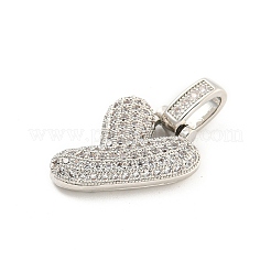 Brass Micro Pave Clear Cubic Zirconia Pendants&nbsp;KK-B099-01P-Y