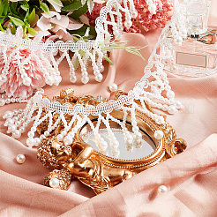 Plastic Imitation Pearl Beaded Tassel Ribbon&nbsp;DIY-OC0010-03