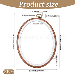 PP & PVC Plastic Imitation Wood Cross Stitch Embroidery Hoops&nbsp;DIY-WH20055-058B-02