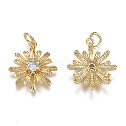 Brass Micro Pave Cubic Zirconia Pendants&nbsp;ZIRC-F111-01G-08