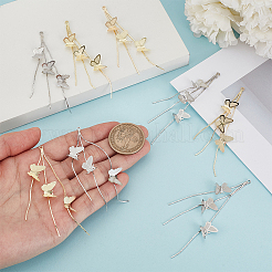 8Pcs 2 Colors Brass Chain Tassel Big Pendants&nbsp;KK-ME0003-55