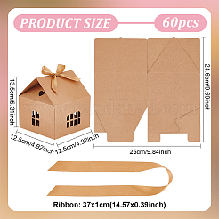 House Shape Cardboard Candy Storage Box&nbsp;CON-WH0084-89B