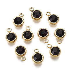 PVD Vacuum Plating 201 Stainless Steel Rhinestone Charms&nbsp;STAS-S068-02G