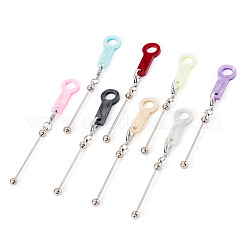 8Pcs 8 Colors Acrylic Straw Pendant Beadable Bar&nbsp;HJEW-TA0001-48