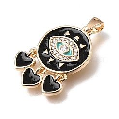 Brass Micro Pave Clear Cubic Zirconia Pendants&nbsp;CU-CBA7960-08G