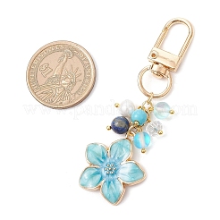 Alloy Enamel Flower Pendant Decorations&nbsp;HJEW-JM03715-01