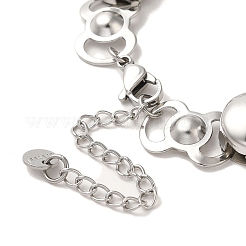 Non-Tarnish 304 Stainless Steel Flat Round Link Chain Bracelet&nbsp;BJEW-Q776-02A-01