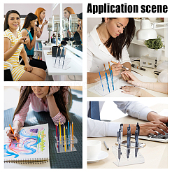 24-Hole Transparent Acrylic Pen & Pencil Display Stands&nbsp;ODIS-WH0027-035B