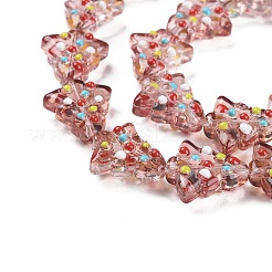 Handmade Bumpy Glass Beads Strands&nbsp;LAMP-F032-08C