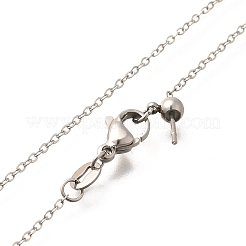 Stainless Steel Cable Chain Adjustable Slider Necklaces for Men Women&nbsp;NJEW-G160-01P