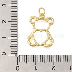 Hollow Bear Rack Plating Brass Pendants&nbsp;KK-I716-04G