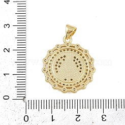 Brass Micro Pave Cubic Zirconia Pendants&nbsp;KK-P323-11H-G01