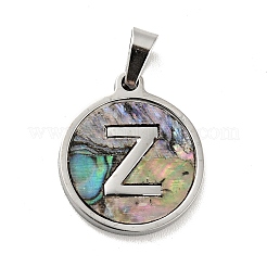 304 Stainless Steel with Paua Shell Pendants&nbsp;STAS-G268-02-P
