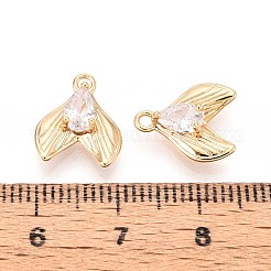 Brass Micro Pave Cubic Zirconia Pendants&nbsp;KK-T071-38G