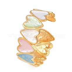 304 Stainless Steel Enamel Cuff Bangles&nbsp;BJEW-H638-02G