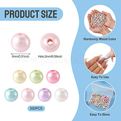 300Pcs Opaque Acrylic Imitation Pearl Beads&nbsp;OACR-TA0004-95A