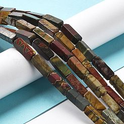 Natural Polychrome Jasper/Picasso Stone/Picasso Jasper Beads Strands&nbsp;G-L585-A01-01