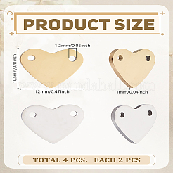 4Pcs 2 Colors 201 Stainless Steel Stamping Blank Tag Pendants&nbsp;STAS-LP0004-58