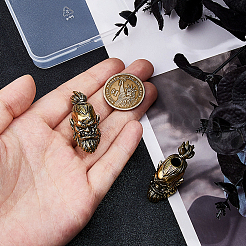 2Pcs Outdoor EDC Tool Brass Parachute Rope European Beads&nbsp;KK-DC0004-81AG