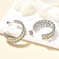 304 Stainless Steel Two Tone Stud Earrings&nbsp;EJEW-F355-02GP-02