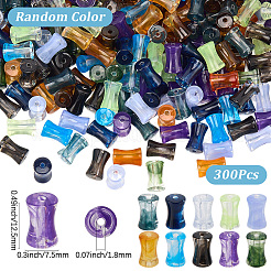 300Pcs Transparent Acrylic Beads Ink Wind Gradient Effect&nbsp;OACR-SP0001-64