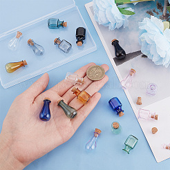 18Pcs 18 Colors Glass Cork Bottles Ornament&nbsp;AJEW-BC0003-98