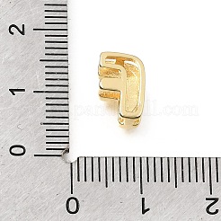 Brass Micro Pave Clear Cubic Zirconia Initial Spacer Bars&nbsp;KK-E802-34G-F