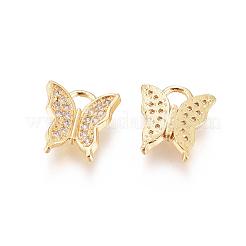 Brass Micro Pave Clear Cubic Zirconia Charms&nbsp;ZIRC-L093-25G