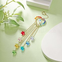 Wire Wrapped Natural Gemstone Heart Pendant Decorations&nbsp;HJEW-JM01038