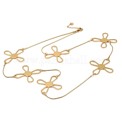 304 Stainless Steel Cross Link Chain Necklaces&nbsp;NJEW-R026-04G