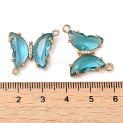 Brass Pave Faceted Glass Connector Charms&nbsp;X-FIND-Z020-04U